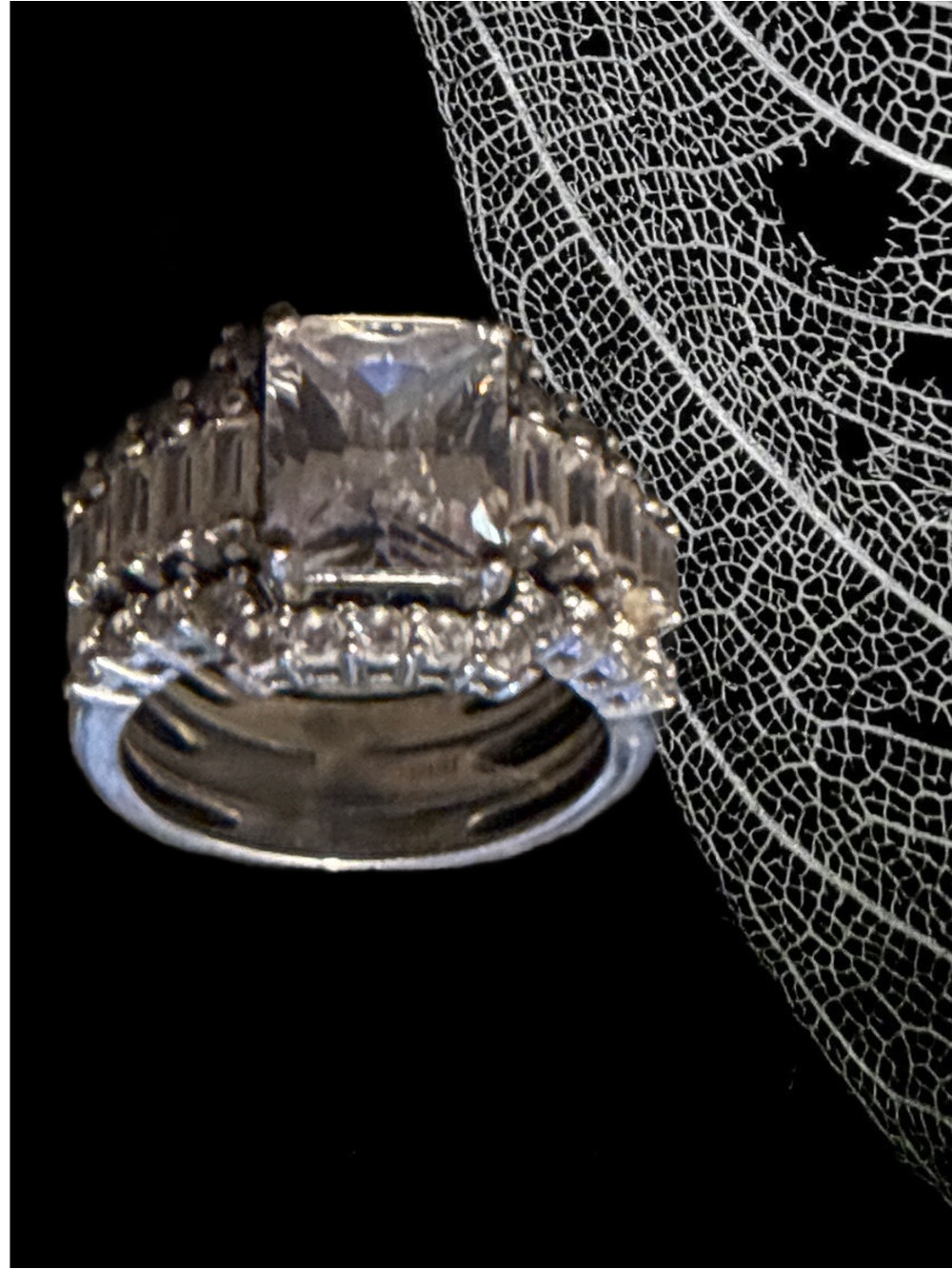 Sterling Silver Clear Cubic Zirconia Halo Engagement Ring - Clear